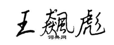 王正良王飈彪行書個性簽名怎么寫