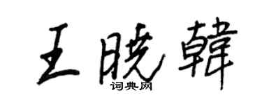 王正良王曉韓行書個性簽名怎么寫