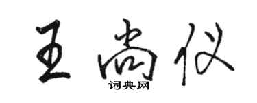 駱恆光王尚儀行書個性簽名怎么寫