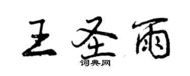 曾慶福王聖雨行書個性簽名怎么寫