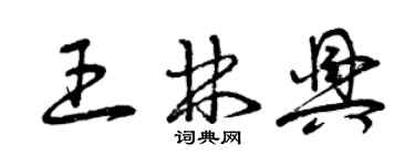 曾慶福王林興草書個性簽名怎么寫