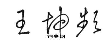 駱恆光王坤頻草書個性簽名怎么寫