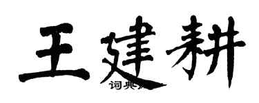 翁闓運王建耕楷書個性簽名怎么寫