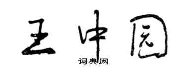 曾慶福王中園行書個性簽名怎么寫