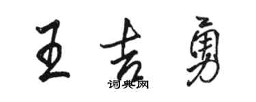 駱恆光王吉勇行書個性簽名怎么寫