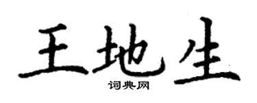 丁謙王地生楷書個性簽名怎么寫