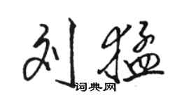 駱恆光劉猛行書個性簽名怎么寫