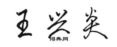 駱恆光王興炎行書個性簽名怎么寫