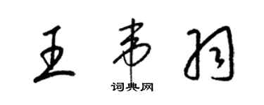 梁錦英王韋羽草書個性簽名怎么寫