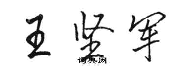 駱恆光王堅軍行書個性簽名怎么寫