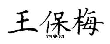 丁謙王保梅楷書個性簽名怎么寫