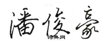 駱恆光潘俊豪行書個性簽名怎么寫