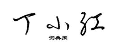 梁錦英丁小紅草書個性簽名怎么寫