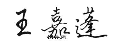 駱恆光王嘉蓬行書個性簽名怎么寫