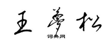 梁錦英王夢松草書個性簽名怎么寫