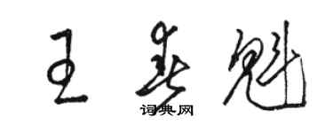 駱恆光王春魁草書個性簽名怎么寫