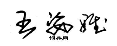 朱錫榮王姿雅草書個性簽名怎么寫