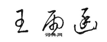 駱恆光王雨函草書個性簽名怎么寫