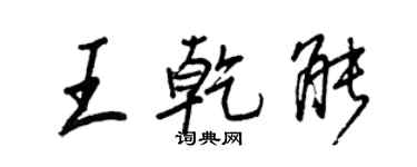 王正良王乾能行書個性簽名怎么寫