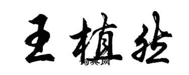 胡問遂王植然行書個性簽名怎么寫