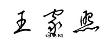 梁錦英王家照草書個性簽名怎么寫