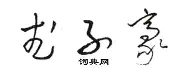 駱恆光武子豪草書個性簽名怎么寫