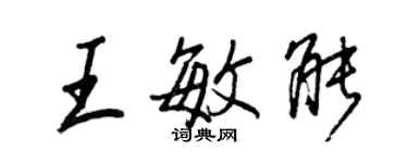 王正良王敏能行書個性簽名怎么寫