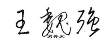 駱恆光王魏強草書個性簽名怎么寫