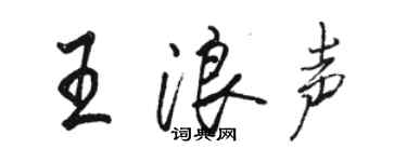 駱恆光王浪聲行書個性簽名怎么寫