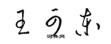 駱恆光王可東草書個性簽名怎么寫