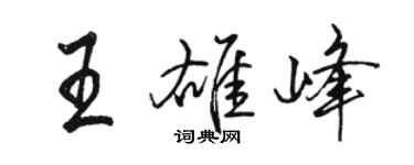 駱恆光王雄峰行書個性簽名怎么寫