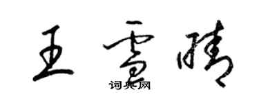 梁錦英王雪晴草書個性簽名怎么寫