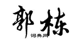 胡問遂郭棟行書個性簽名怎么寫