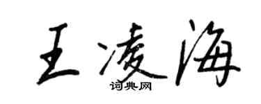 王正良王凌海行書個性簽名怎么寫