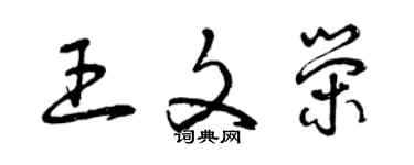 曾慶福王文榮草書個性簽名怎么寫