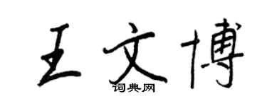 王正良王文博行書個性簽名怎么寫