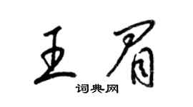 梁錦英王眉草書個性簽名怎么寫