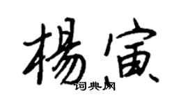 王正良楊寅行書個性簽名怎么寫