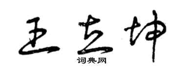 曾慶福王立坤草書個性簽名怎么寫