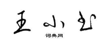 梁錦英王小書草書個性簽名怎么寫