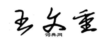 朱錫榮王文重草書個性簽名怎么寫