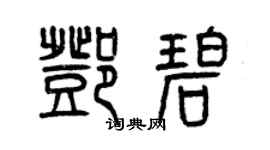 曾慶福鄧碧篆書個性簽名怎么寫