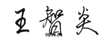 駱恆光王智炎行書個性簽名怎么寫