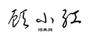 梁錦英顧小紅草書個性簽名怎么寫