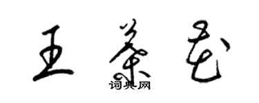 梁錦英王葉花草書個性簽名怎么寫