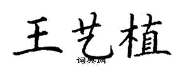 丁謙王藝植楷書個性簽名怎么寫