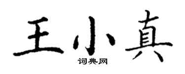 丁謙王小真楷書個性簽名怎么寫