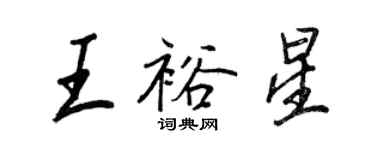 王正良王裕星行書個性簽名怎么寫