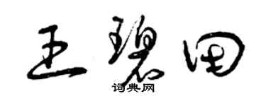 曾慶福王碧田草書個性簽名怎么寫