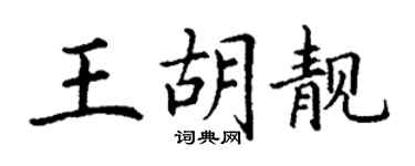 丁謙王胡靚楷書個性簽名怎么寫